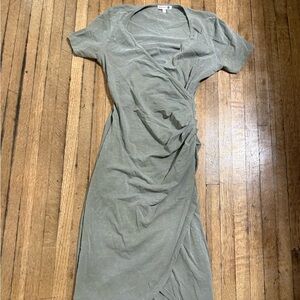 Sundry Sage Green Midi Wrap Dress